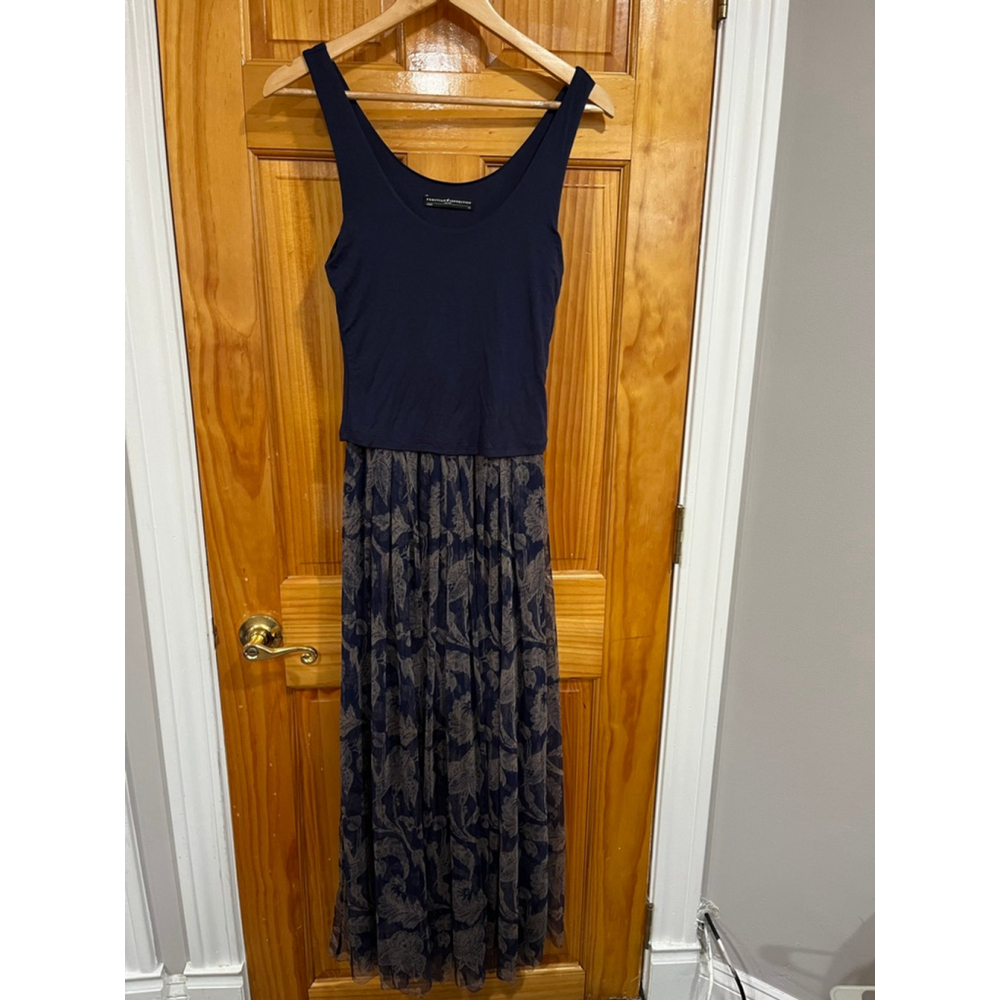 Peruvian Connection Hesperia Maxi Dress Pleated Mesh Tulle Sleeveless Size XS